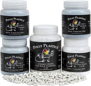 Rock Tumbler Grit Kit and Ceramic Tumbling Filler Media | Polly Plastics
